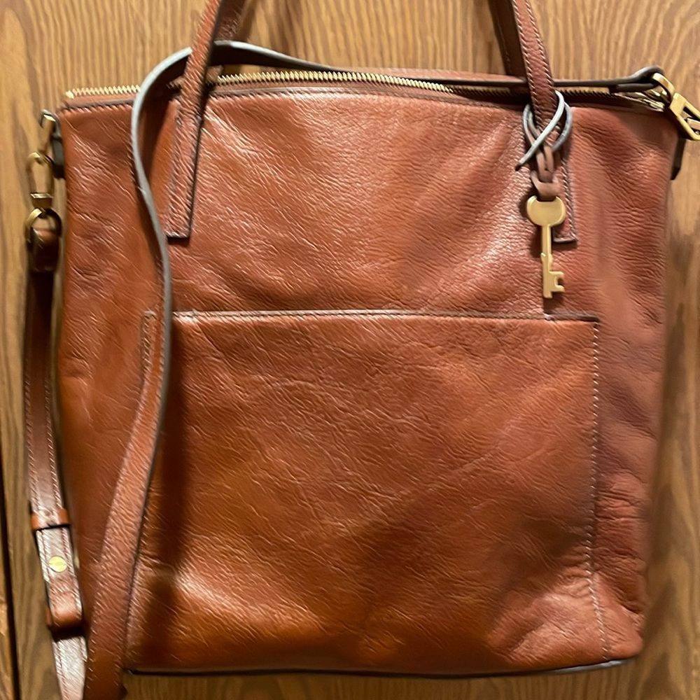 Fossil leather handbag